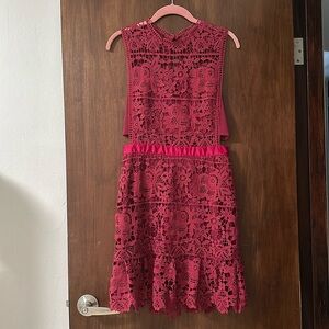 Burgundy crochet dress
